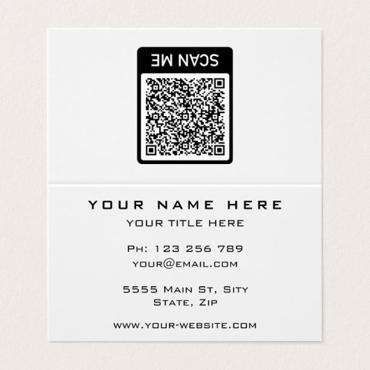 QR Code Business Card mit Ihren Farben und Ihrem S Visitenkarten (Außenseite Aufgefaltet)
