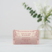 QR Code Business Card mit Rose Gold Blush Glitzer Visitenkarte (Stehend Vorderseite)