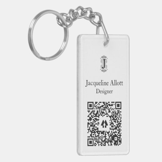 QR Code Business Card Schlüsselanhänger (Vorderseite links)