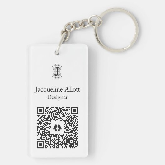 QR Code Business Card Schlüsselanhänger (Rückseite)
