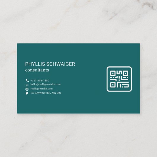 QR Code Business Card Visitenkarte (Rückseite)