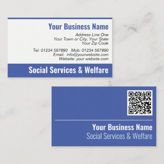 QR Code Business Card Visitenkarte (Vorne/Hinten)
