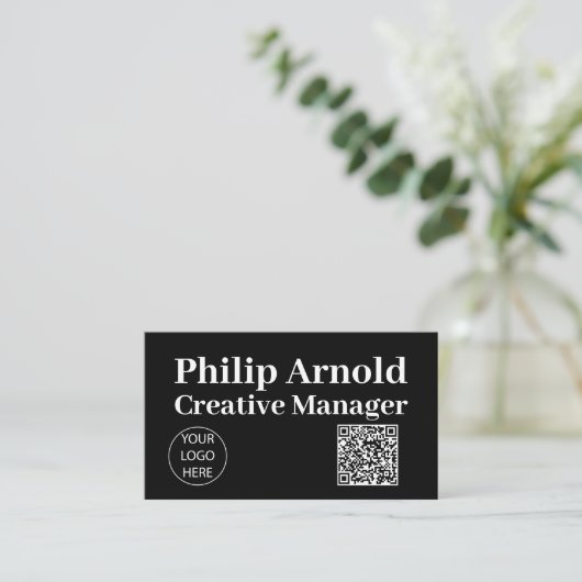 QR Code Business Card Visitenkarte (Stehend Vorderseite)