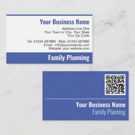 QR Code Business Card Visitenkarte (Vorne/Hinten)