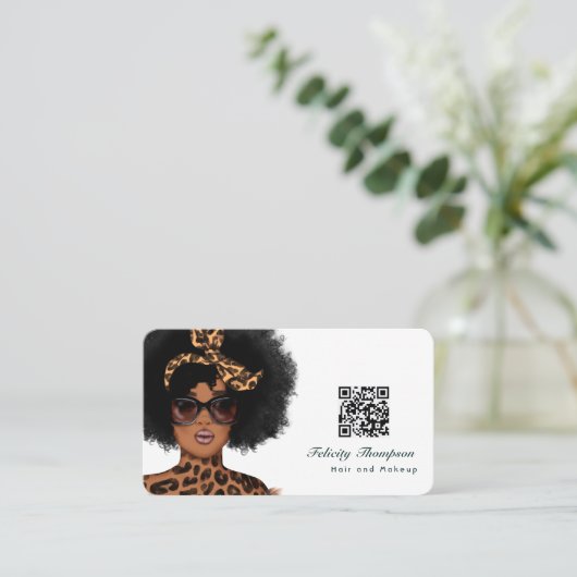 QR Code Business Card Visitenkarte (Stehend Vorderseite)