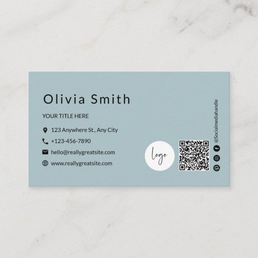 QR-Code-Business-Card-Vorlage Visitenkarte (Vorderseite)