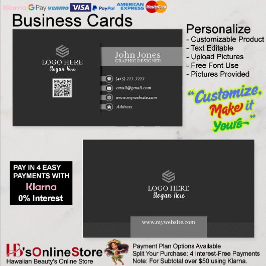 QR Code Business Cards 25 Pack mit 100 Stück Visitenkarte