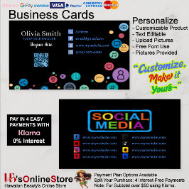 QR Code Business Cards 31 Paket mit 100 Visitenkarte