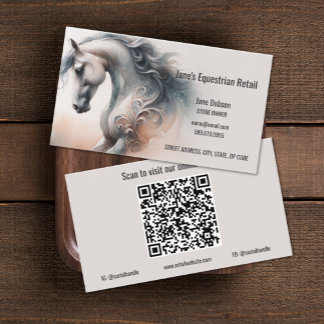 QR Code Business Cards für Pferde Visitenkarte
