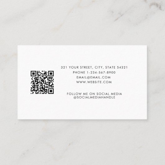 QR Code Business Client Termin Karte Stilvoll (Rückseite)