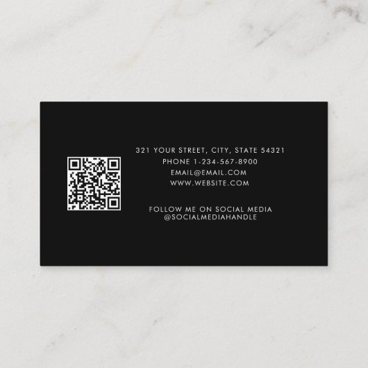 QR Code Business Client Termin Karte Stilvoll (Rückseite)