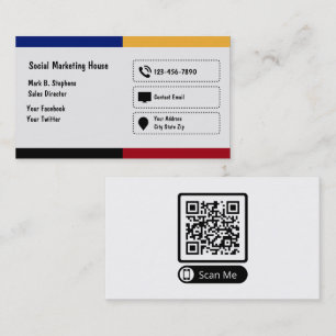 QR Code Business Contact Cards für Social Media Telefonnummerkarte