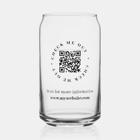 QR Code Business Drinking Brillen Dosenglas (Vorderseite)