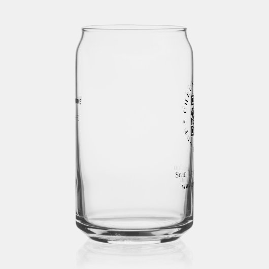 QR Code Business Drinking Brillen Dosenglas (Rechts)