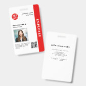QR Code Business Employee Corporate Foto ID Ausweis (Vorder- & Rückseite)