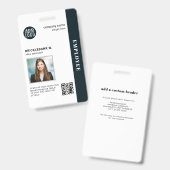 QR Code Business Employee Corporate Foto ID Ausweis (Vorder- & Rückseite)