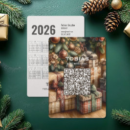 QR Code Business Holiday Card Feiertagskarte