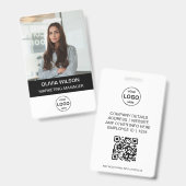 Qr Code Business ID Card Moderner Foto Mitarbeiter Ausweis (Front & Back)