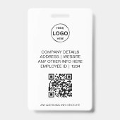 Qr Code Business ID Card Moderner Foto Mitarbeiter Ausweis (Back)