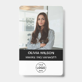 Qr Code Business ID Card Moderner Foto Mitarbeiter Ausweis