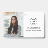 Qr Code Business ID Card Moderner Foto Mitarbeiter Ausweis (Vorderseite)