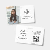 Qr Code Business ID Card Moderner Foto Mitarbeiter Ausweis (Vorder- & Rückseite)