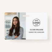 Qr Code Business ID Card Moderner Foto Mitarbeiter Ausweis (Vorderseite)