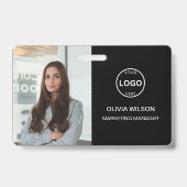 Qr Code Business ID Card Moderner Foto Mitarbeiter Ausweis (Vorderseite)