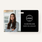 Qr Code Business ID Card Moderner Foto Mitarbeiter Ausweis (Vorderseite)