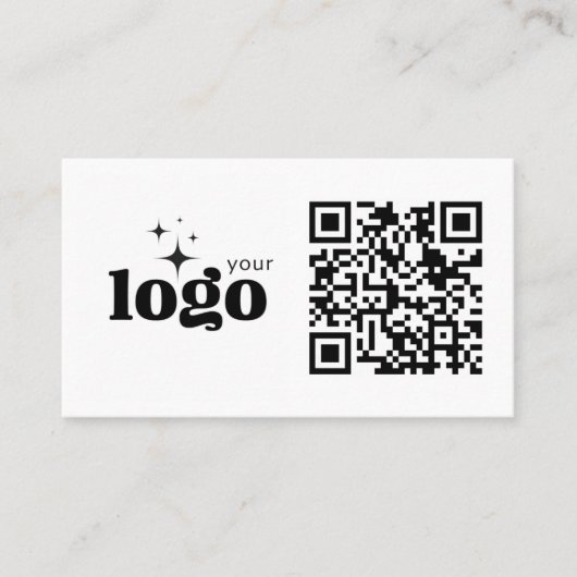 QR Code Business Ihr Logo hier Moderne Vorlage Visitenkarte (Vorderseite)