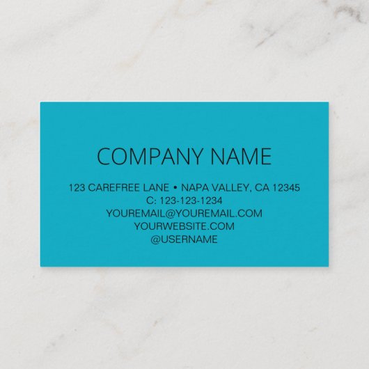 QR Code Business Logo Aqua Blue Visitenkarte (Rückseite)