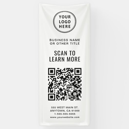 QR-Code-Business-Logo Banner (Vertikal)