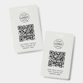 QR-Code | Business-Logo Beruflich Einfach grau Ausweis (Vorder- & Rückseite)