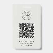 QR-Code | Business-Logo Beruflich Einfach grau Ausweis (Rückseite)