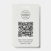 QR-Code | Business-Logo Beruflich Einfach grau Ausweis (Vorderseite)