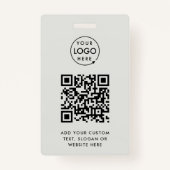 QR-Code | Business-Logo Beruflich Einfach grau Ausweis (Rückseite)