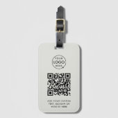 QR-Code | Business-Logo Beruflich Einfach grau Gepäckanhänger (Vorderseite Vertikal)