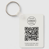QR-Code | Business-Logo Beruflich Einfach grau Schlüsselanhänger (Vorderseite)