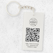 QR-Code | Business-Logo Beruflich Einfach grau Schlüsselanhänger