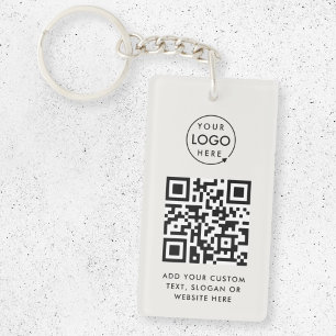QR-Code Business-Logo Beruflich Einfach grau Schlüsselanhänger