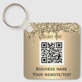 QR-Code-Business-Logo Beruflich Gold Schlüsselanhänger (Vorderseite)