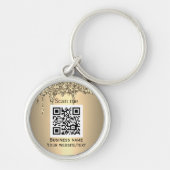QR-Code-Business-Logo Beruflich Gold Schlüsselanhänger (Vorne)