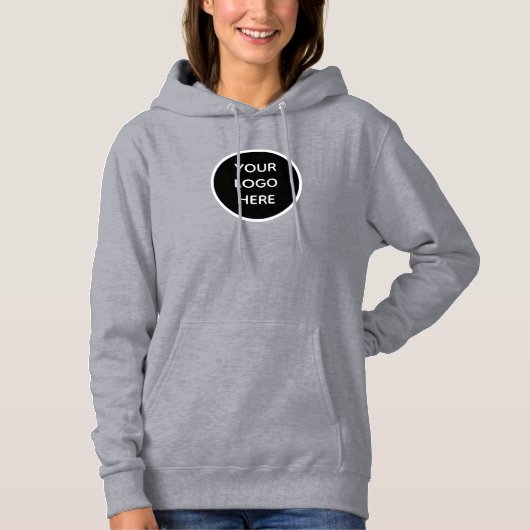 QR-Code-Business-Logo Beruflich grau Hoodie (Vorderseite)