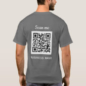 QR-Code-Business-Logo Beruflich grau T-Shirt (Rückseite)