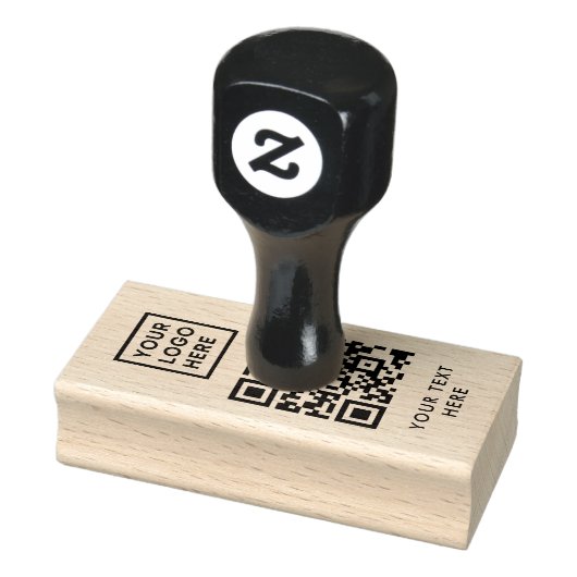QR-Code-Business-Logo Beruflich Gummistempel (Stempel)