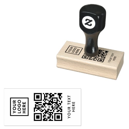 QR-Code-Business-Logo Beruflich Gummistempel (Stempel)