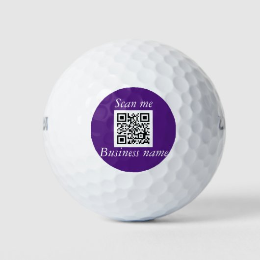 QR-Code-Business-Logo Beruflich Lila Golfball (Vorderseite)