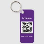 QR-Code-Business-Logo Beruflich Lila Schlüsselanhänger (Vorderseite)