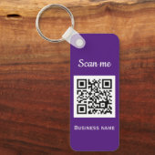QR-Code-Business-Logo Beruflich Lila Schlüsselanhänger (Vorderseite)