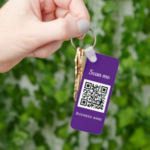 QR-Code-Business-Logo Beruflich Lila Schlüsselanhänger